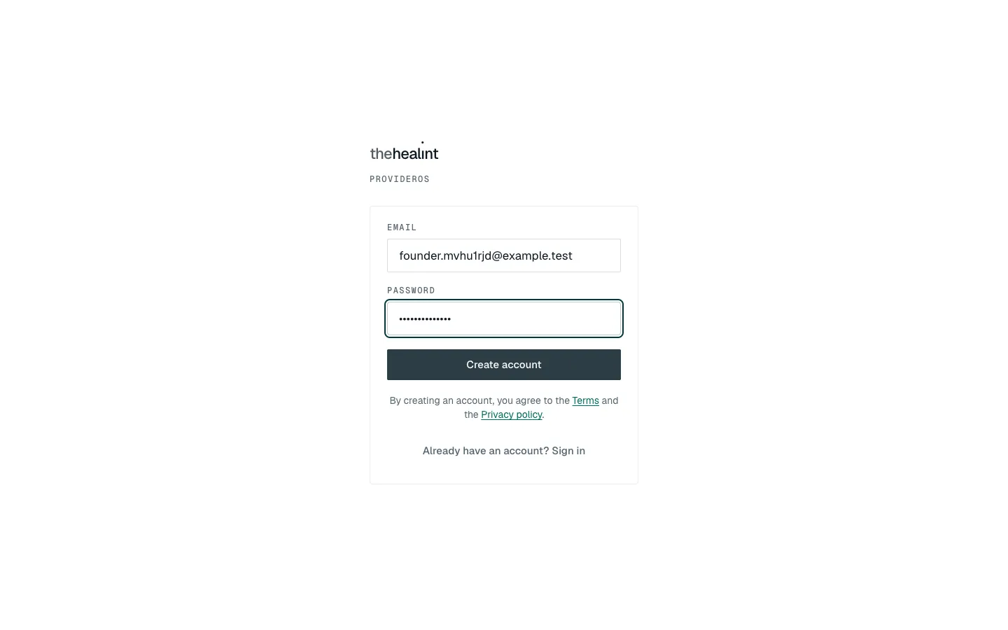 Create an account