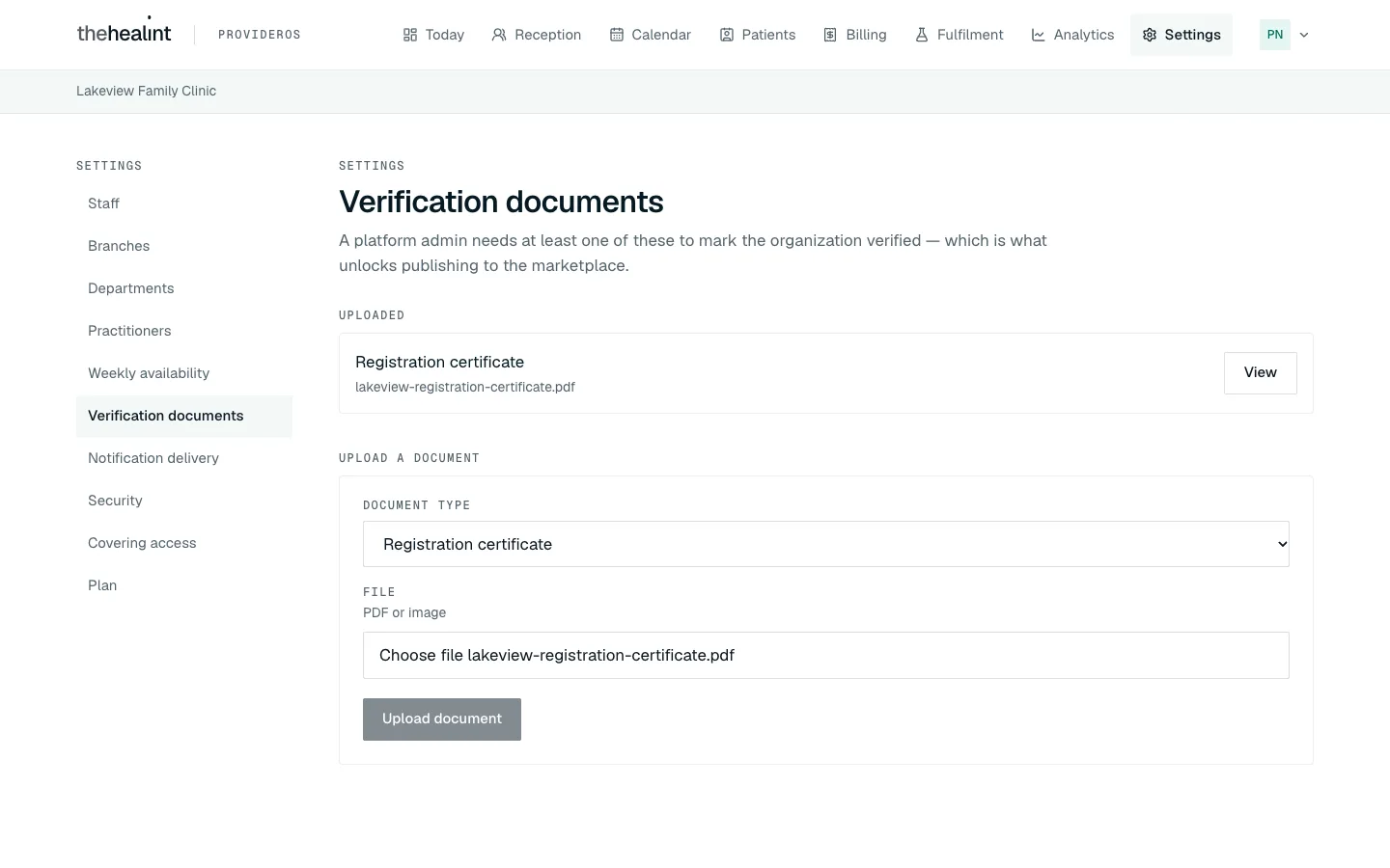 A document uploaded