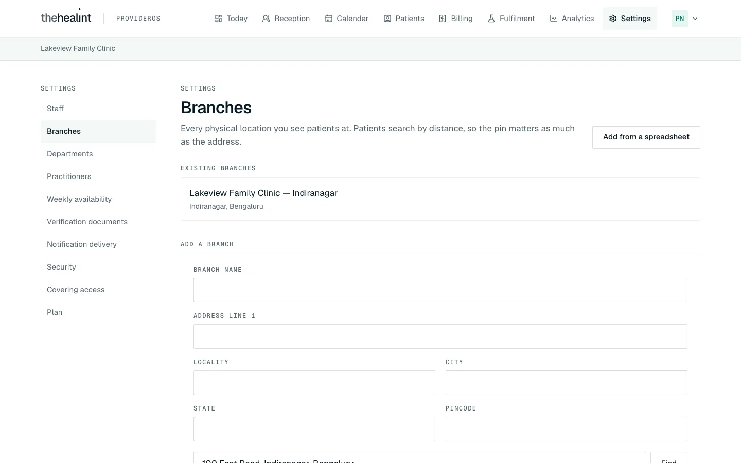 The branch added