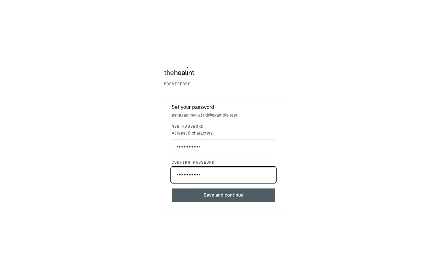 Set your password
