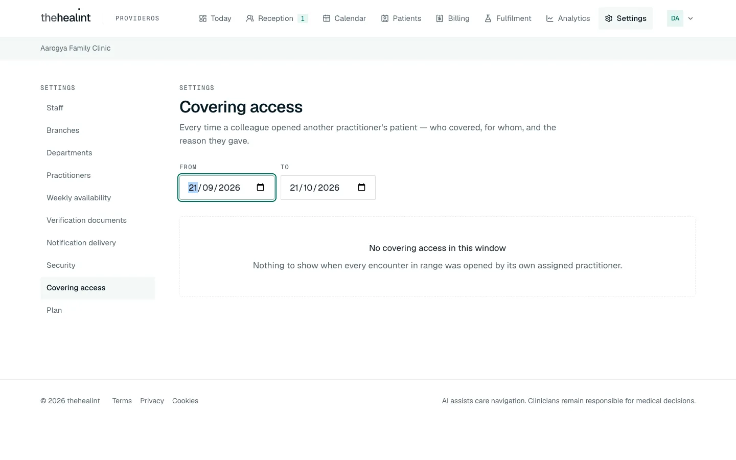 Covering access