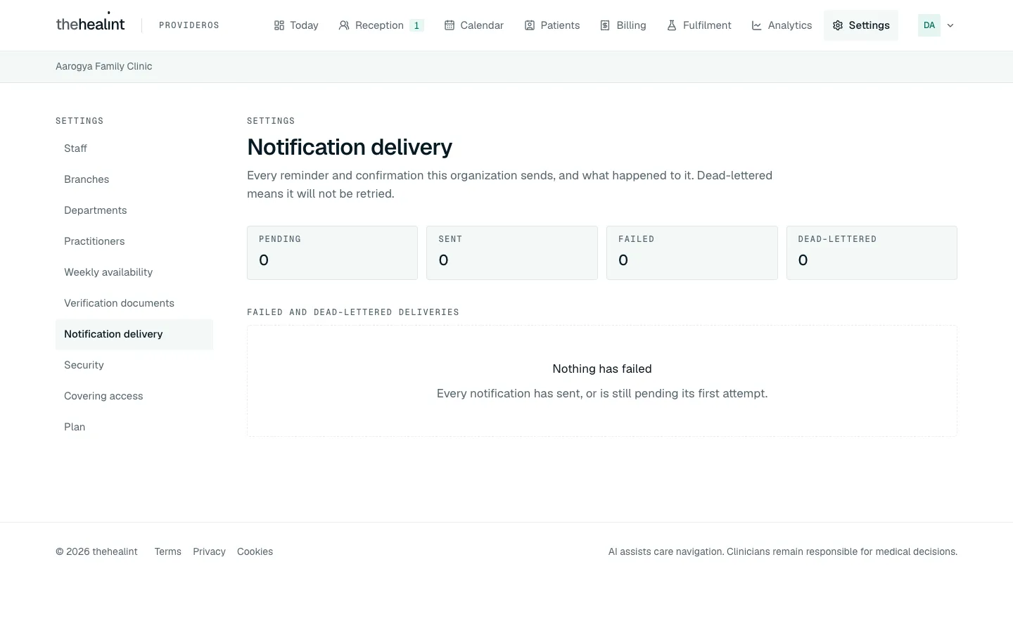 Notification delivery