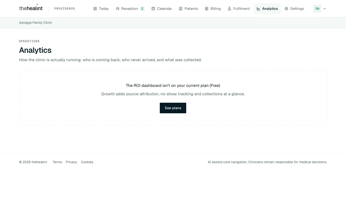 Analytics on the Free plan