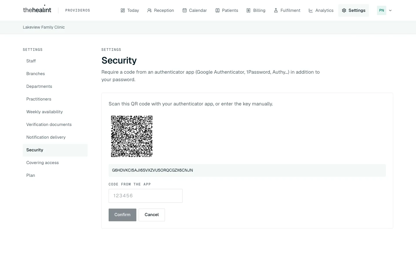 Scanning the QR code