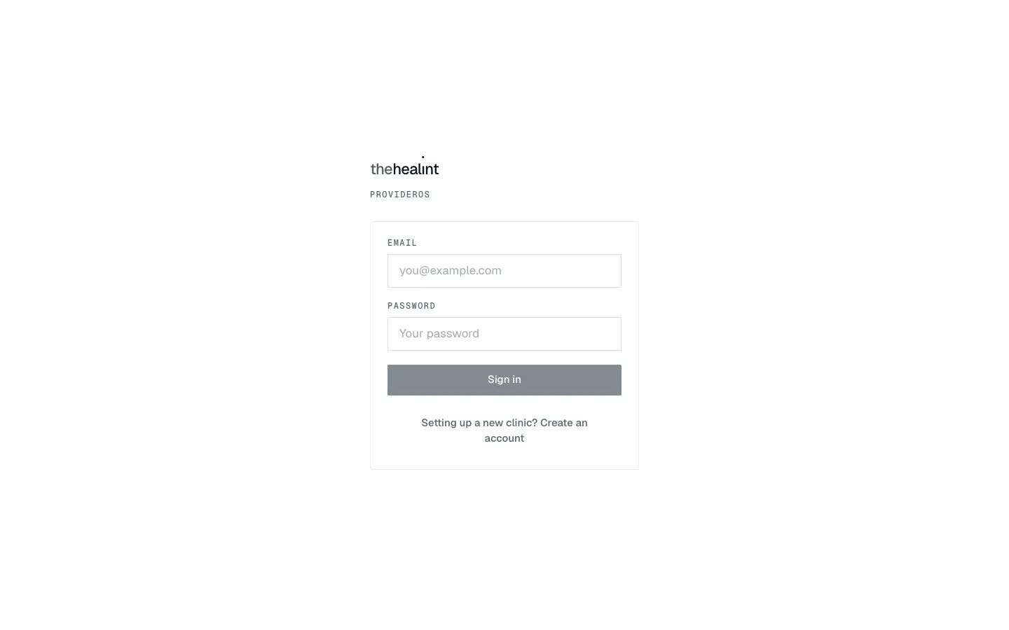 The ProviderOS sign-in page