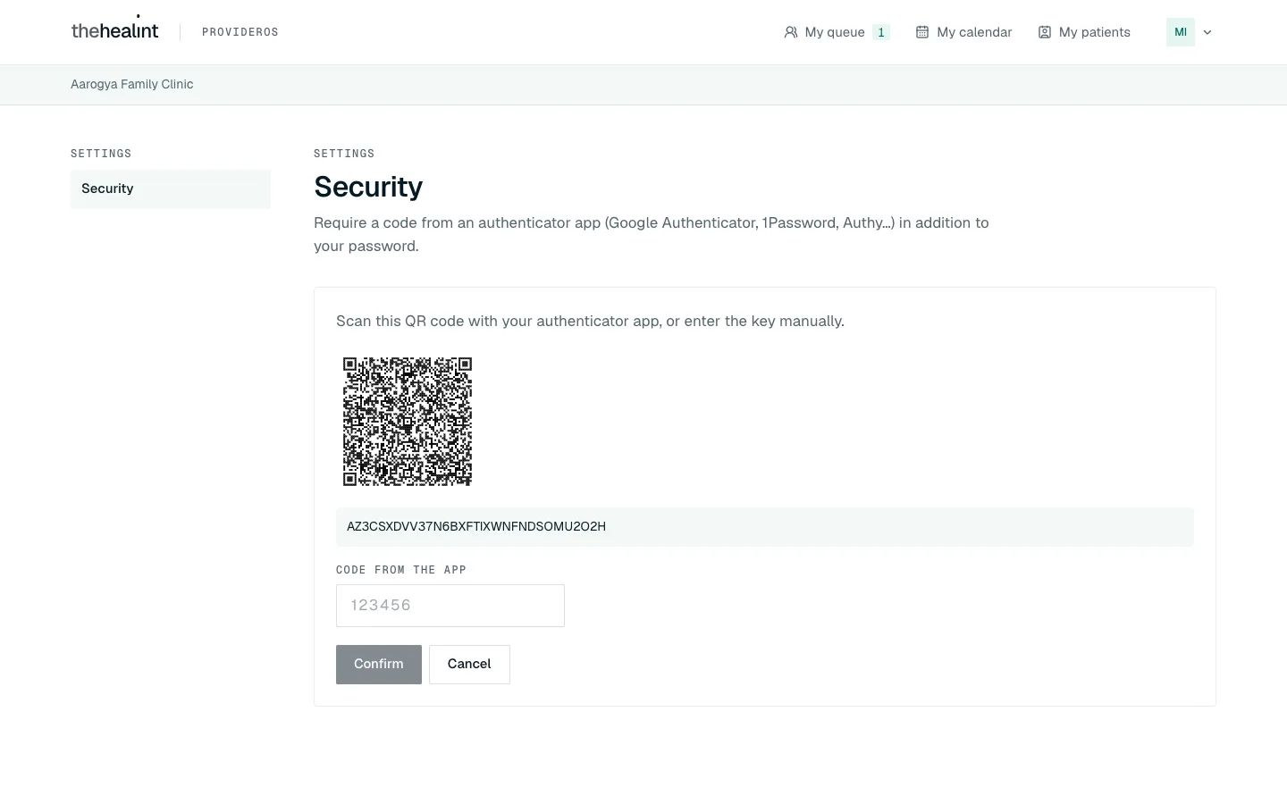 Scanning the QR code