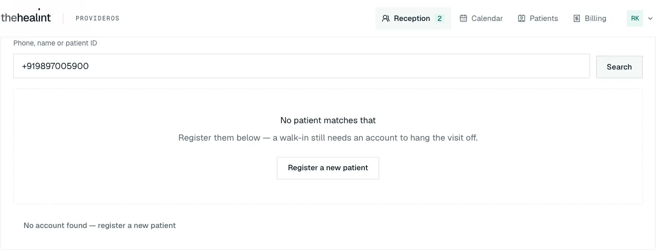 No patient matches
