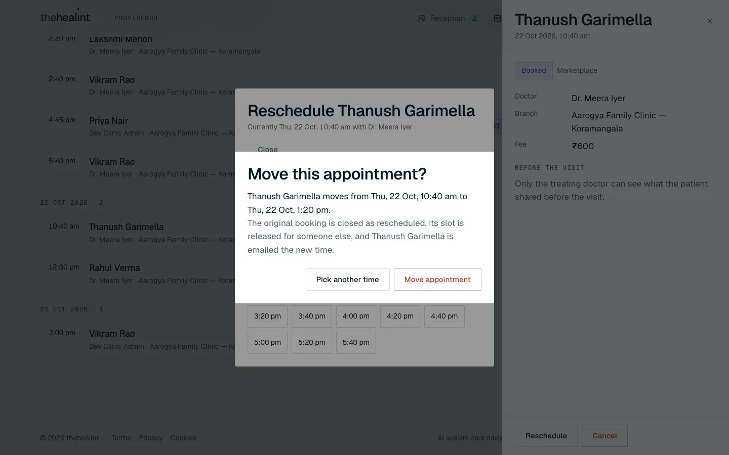 Move this appointment?