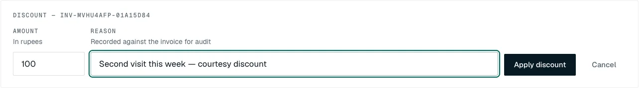 The discount form