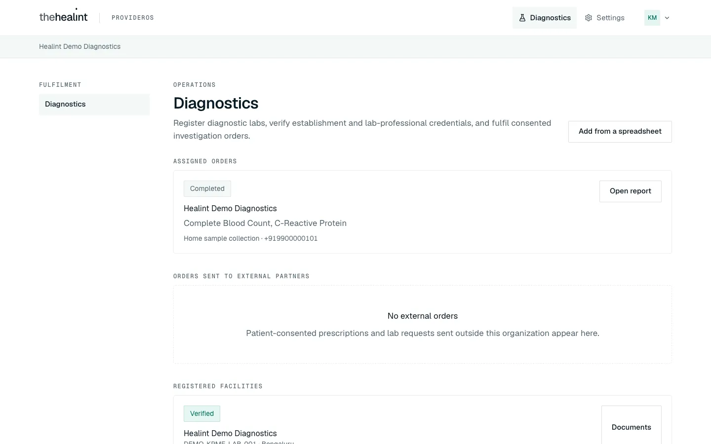 A lab admin's page
