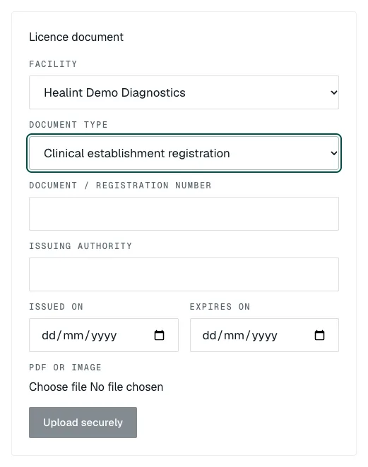 The lab's document types