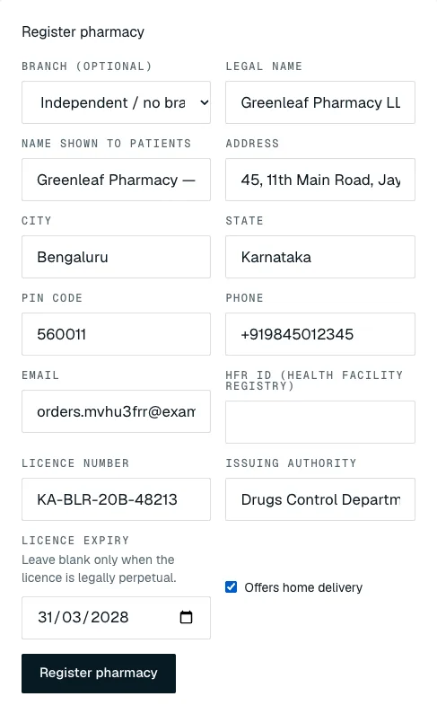 Register pharmacy