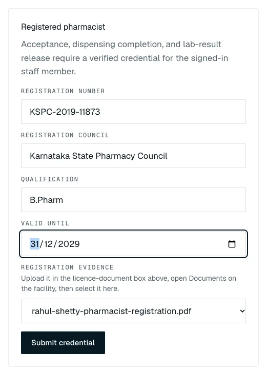 Submitting a credential