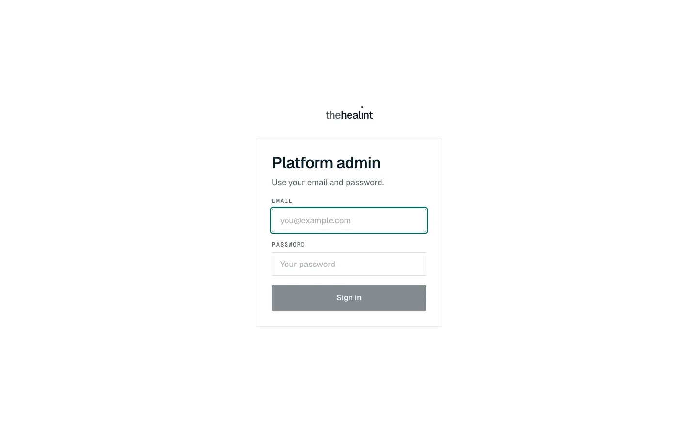 Sign-in screen