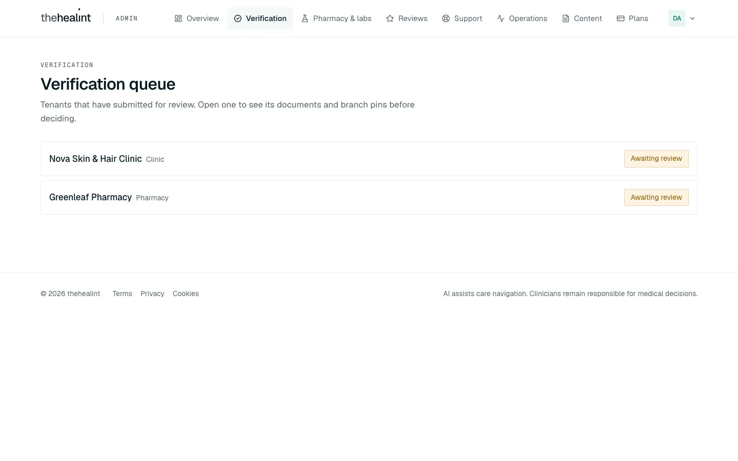 Verification queue