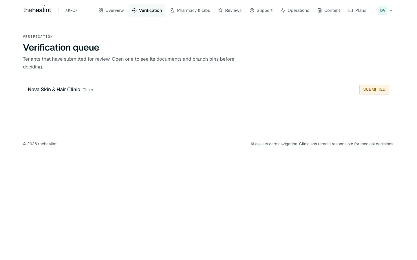 Verification queue