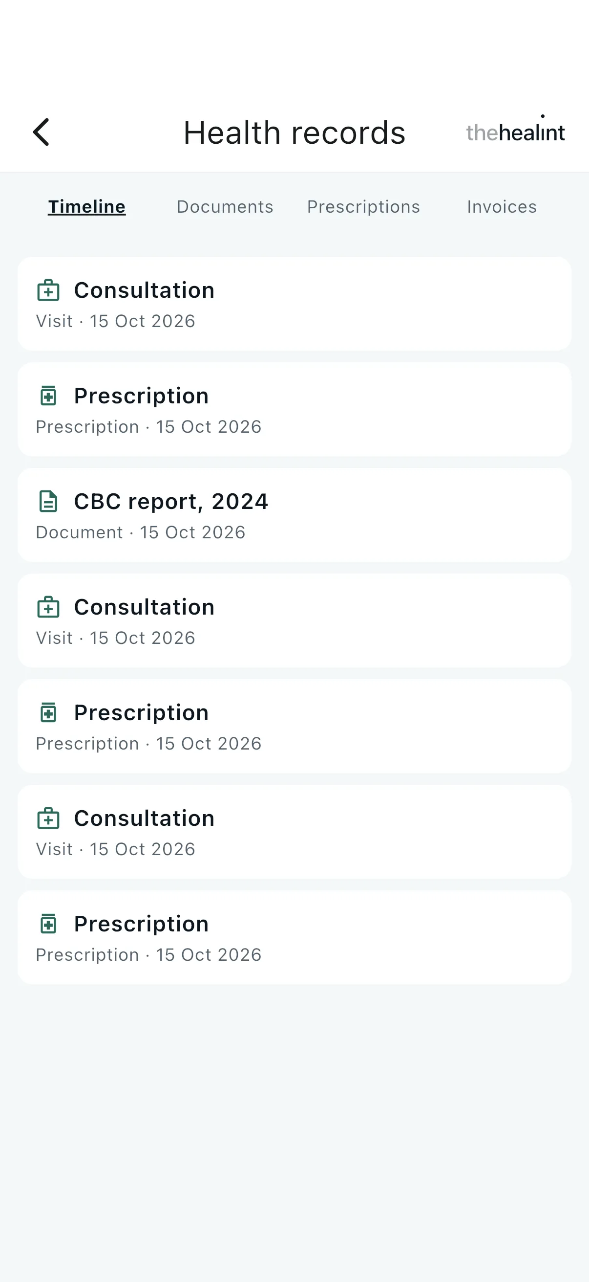iPhone app Health records