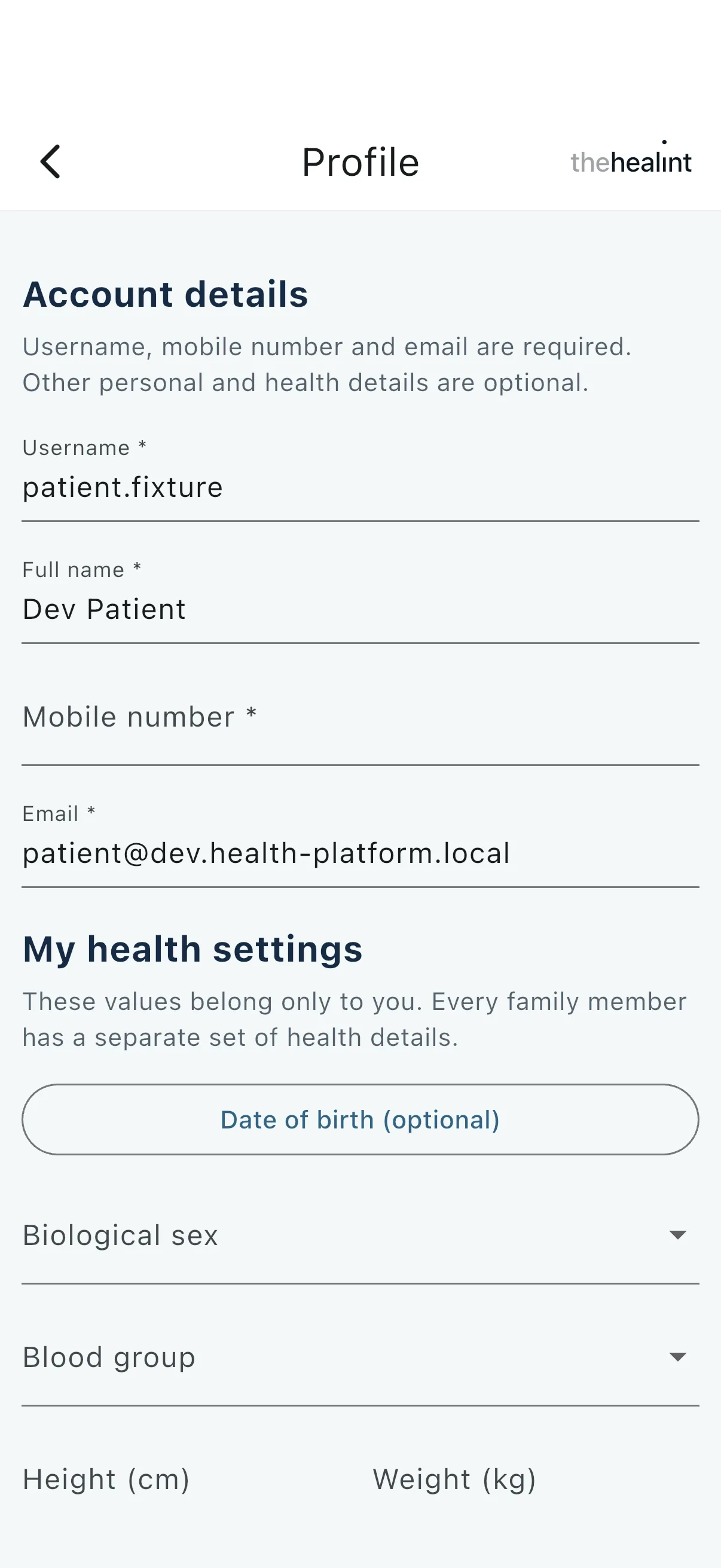 Mobile profile