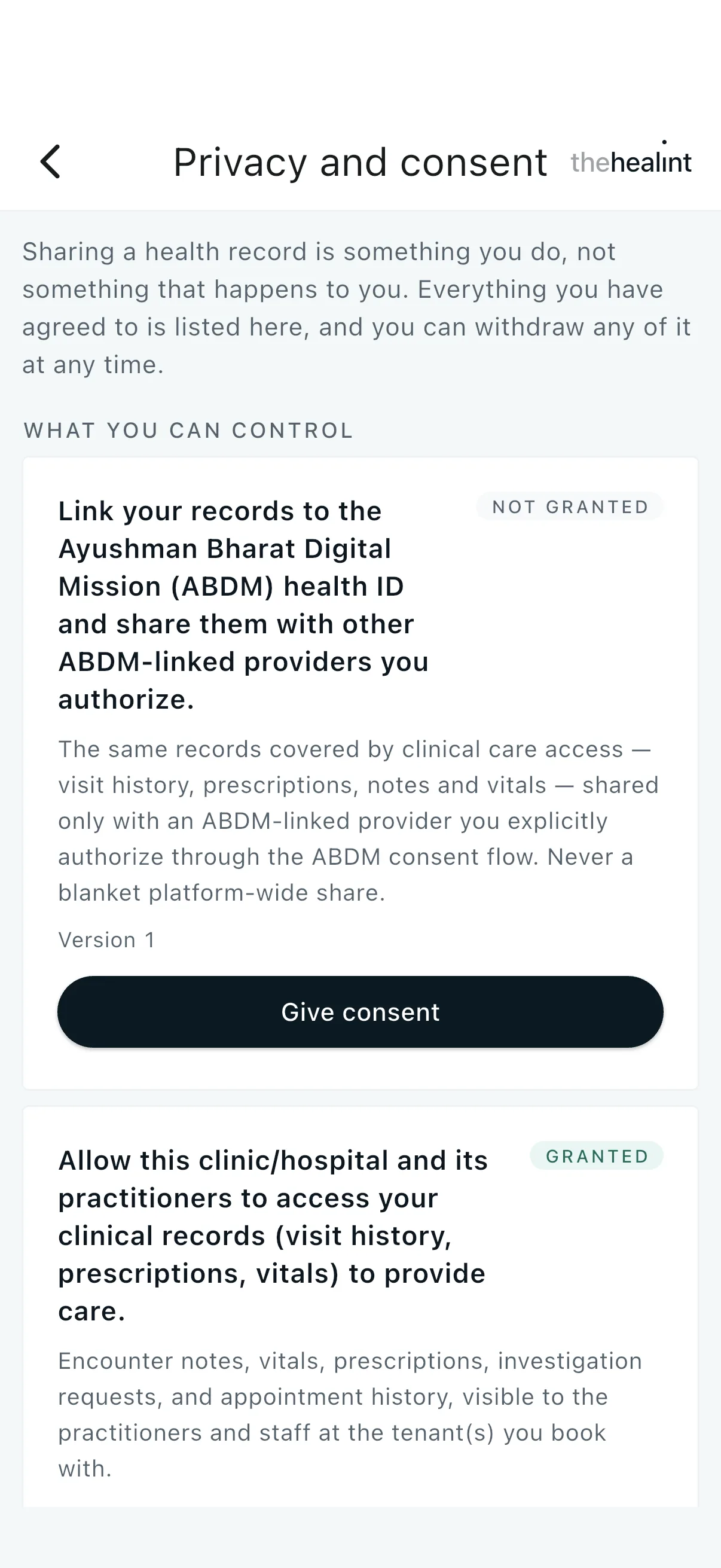 iPhone app Privacy and consent