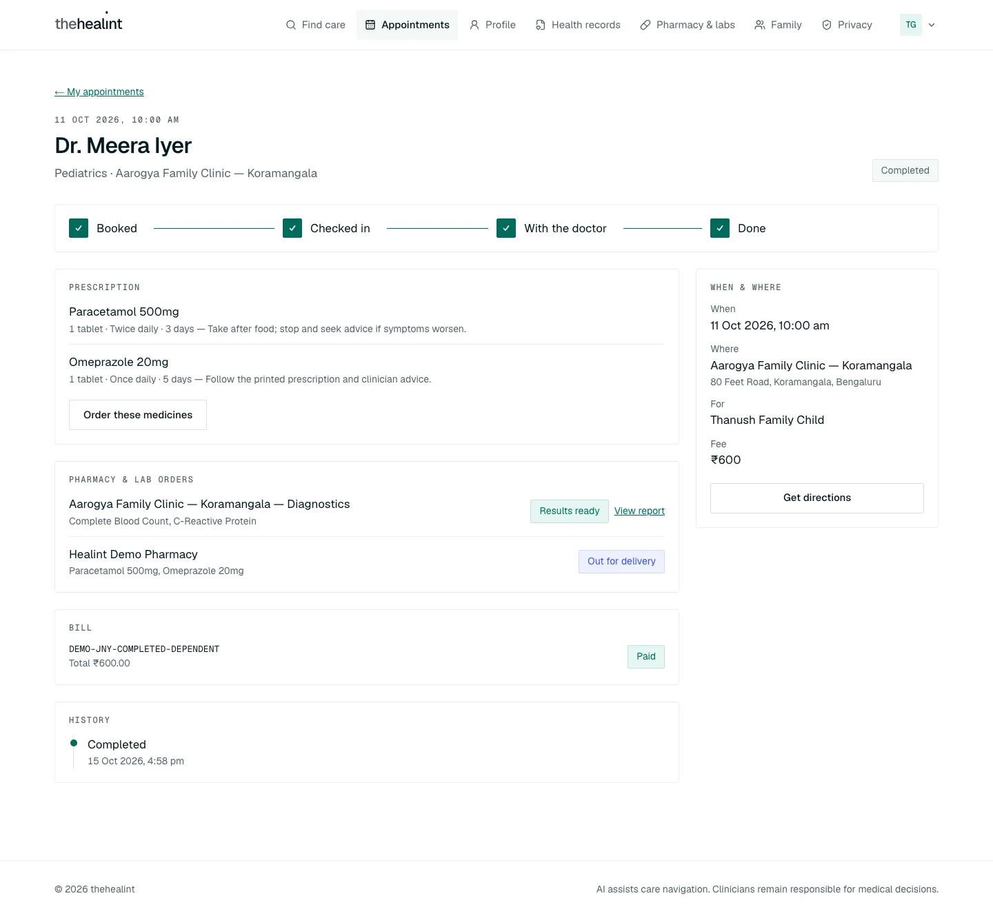 Visit — completed