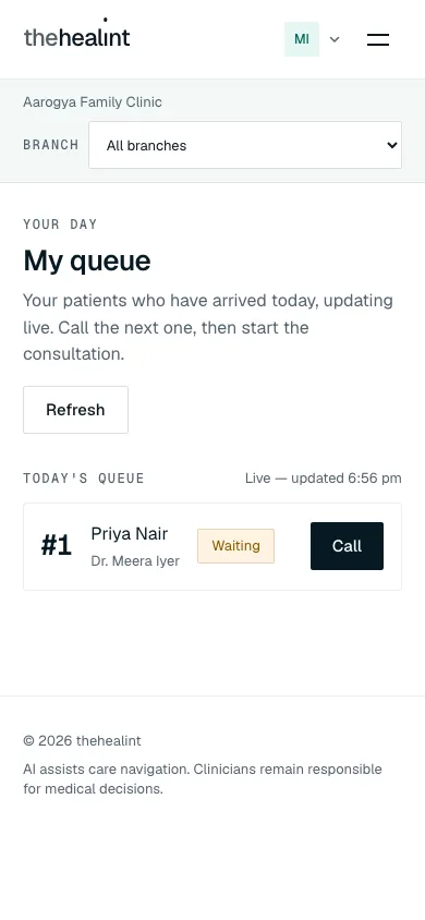 My queue at phone width
